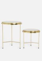 Sixth Floor - Metallic nested tables set of 2 - gold