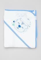 Character Group - Space bear hooded towel - white/blue