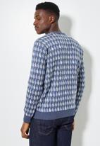 Superbalist - Check pattern crew knit - blue 