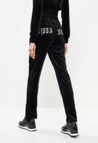 SISSY BOY - Velvet tracksuit pant embroidery - jet black