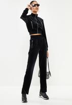 SISSY BOY - Velvet tracksuit top with with embroidery - jet black