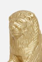 Sixth Floor - Lazy lion aluminium sculpture - gold