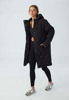 Cotton On - The recycled mother longline puffer - black