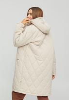 Cotton On - The recycled mother longline puffer 2.0 - sepia