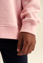 POLO - Girls crested crew neck sweater - pink
