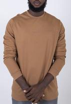 Flyersunion - Fashion crew neck fleece sweater - tan