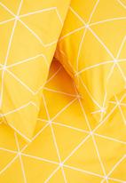 Sixth Floor - Ella printed poly cotton duvet set – mustard yellow