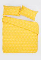 Sixth Floor - Ella printed poly cotton duvet set – mustard yellow