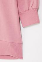 Superbalist - Gauged sleeve sweatdress - pink