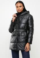 Stella Morgan - Puffer coat with belt - black
