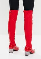 Seduction - Pointed over the knee boot - red