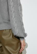 Superbalist - Cotton blend cable jumper - light grey melange