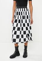 Me&B - Check print skirt - black & white