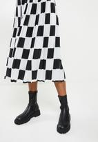 Me&B - Check print skirt - black & white