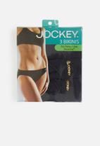 Jockey - 3 Pack no panty line bikini - black