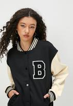 Blake - Collegiate bomber jacket - black
