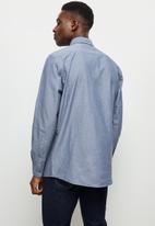 Lark & Crosse - Regular fit chambray shirt - blue