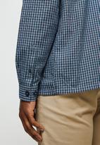 Lark & Crosse - Regular fit check long sleeve shirt - green & blue 