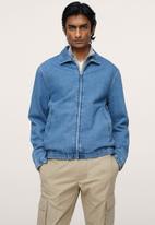 MANGO - Tunez Denim jacket with Zip - Open Blue