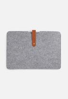 The Joinery - Grey felt - tan leather closure