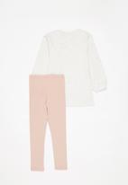 Superbalist Kids - Long length sweat top and legging set - grey & pink