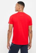 Aca Joe - Small embroidered short sleeve tee - chillie red