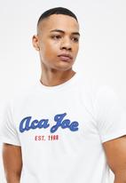 Aca Joe - Aca joe applique logo crew tee - white