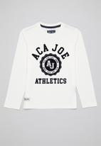 Aca Joe - Aca joe flock heritage tee - white & blue