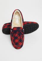 Lark & Crosse - Cozy slipper - navy & red 