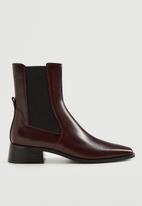 MANGO - Chel1 leather ankle boot - dark red