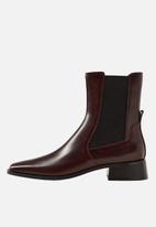 MANGO - Chel1 leather ankle boot - dark red