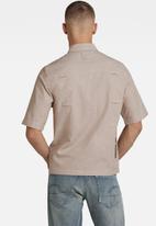 G-Star RAW - Pocketony service reg shirt s\s - westpoint khaki/white
