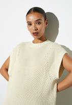 Superbalist - Organic cotton knitwear hi neck tunic dress - ecru