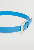 MANGO - Square buckle belt - blue
