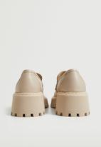 MANGO - Prieto leather track sole loafer - natural