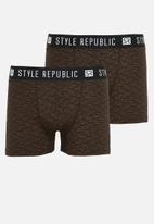 STYLE REPUBLIC - 2-Pack boxer briefs - black & brown