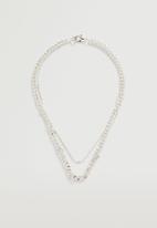 MANGO - Double chain necklace - silver