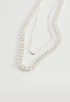 MANGO - Double chain necklace - silver