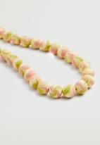 MANGO - Clay bead necklace - yellow
