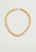 MANGO - Clay bead necklace - yellow