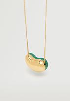 MANGO - Bead chain necklace - green