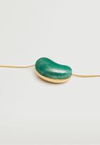 MANGO - Bead chain necklace - green