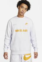Nike - NSW Air Brushed Back Fleece Crew  White