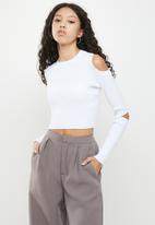 Factorie - Knit cut out long sleeve - white