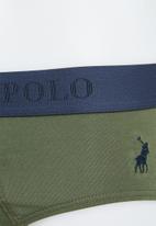 POLO - Men plain knit briefs - olive