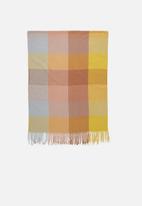 edit - Colourblock fringed scarf - multi