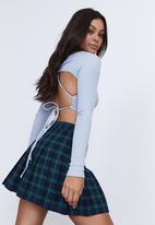 Factorie - Pleated skirt - molly check navy