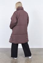 Factorie - Oversized longline puffer jacket - burnt iron