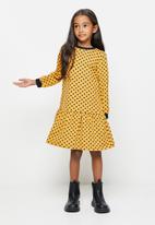 POP CANDY - Girls fleece dress - mustard aop
