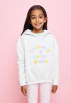 Superbalist Kids - Girls printed hoodie - grey melange